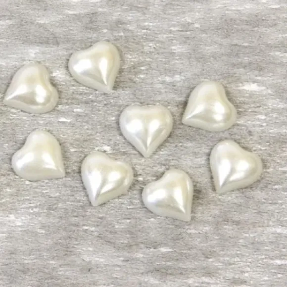 20 Mini Coeurs Effet Nacr Ivoire Pour D Co De Table