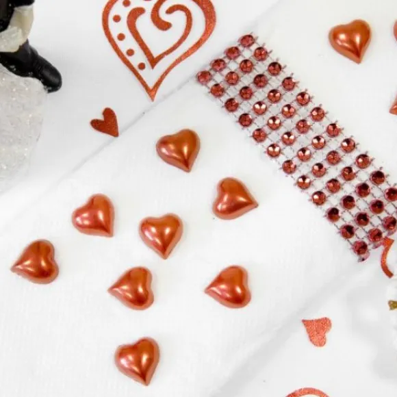 20 Mini Coeurs Effet Nacr Rouge Pour D Co De Table