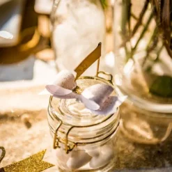 4 Noeuds Papillon Adh Sifs Paillettes Or Et Blanc