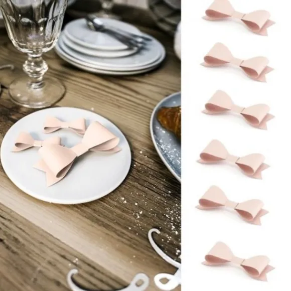 6 Noeuds Papillon Rose Deco Mariage