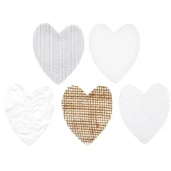 25 P Tales En Forme De Coeur Mariage Naturel Jute & Tulle & Coton