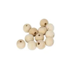 12 Perles En Bois Naturel