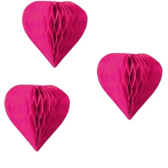 3 Petits Coeurs Alv Ol S Fuchsia 8Cm