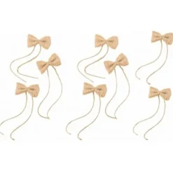8 Petits Noeuds En Jute Papillon Pas Cher