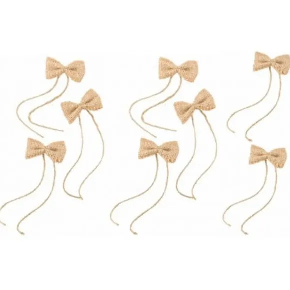 8 Petits Noeuds En Jute Papillon Pas Cher