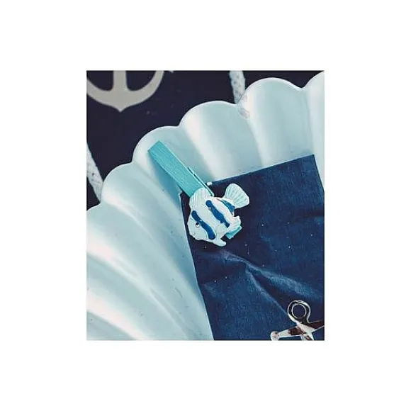 6 Pinces Poisson En R Sine Blanc Et Bleu