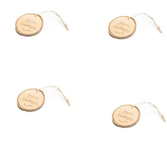 4 Rondins De Bois Marque Place Joyeux Anniversaire