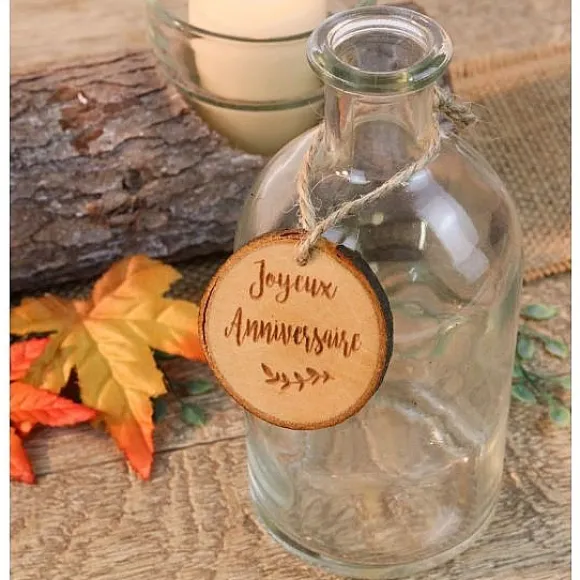 4 Rondins De Bois Marque Place Joyeux Anniversaire