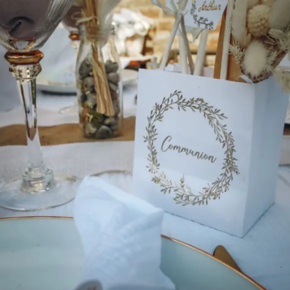 6 Sacs Cadeaux Communion Or