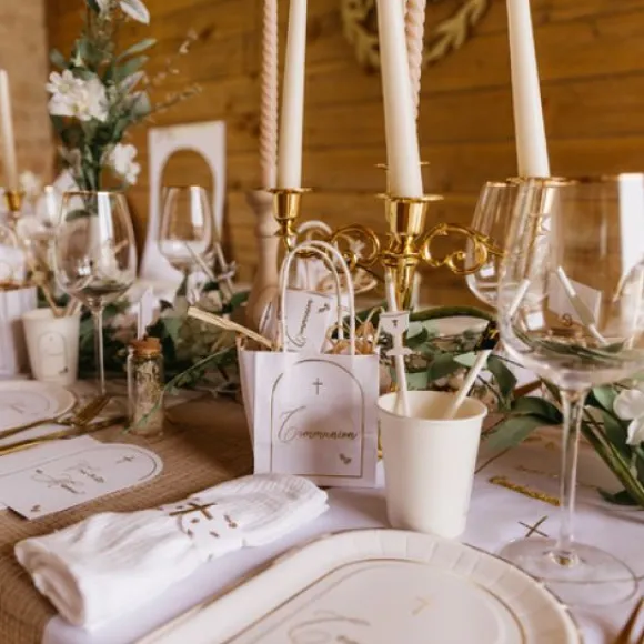 6 Sacs Cadeaux Communion Puret S Blancs