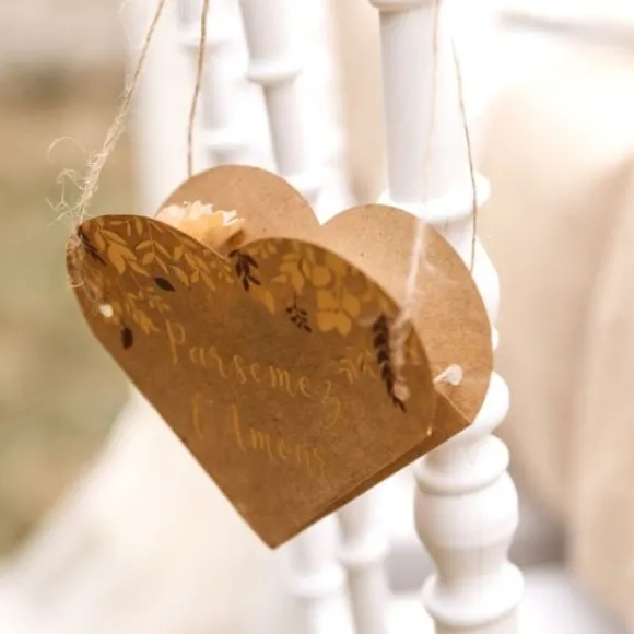 10 Sacs Mariage En Coeur Suspendre " Parsemez L'Amour " En Kraft 13 Cm