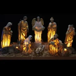 11 Santons De Noel Lumineux 80Cm