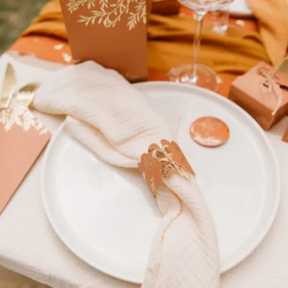 4 Serviettes De Table En Gaze De Coton Ivoire