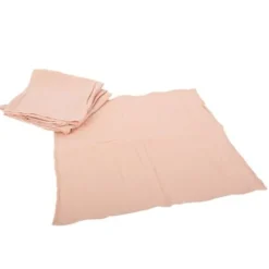 4 Serviettes De Table En Gaze De Coton Vieux Rose