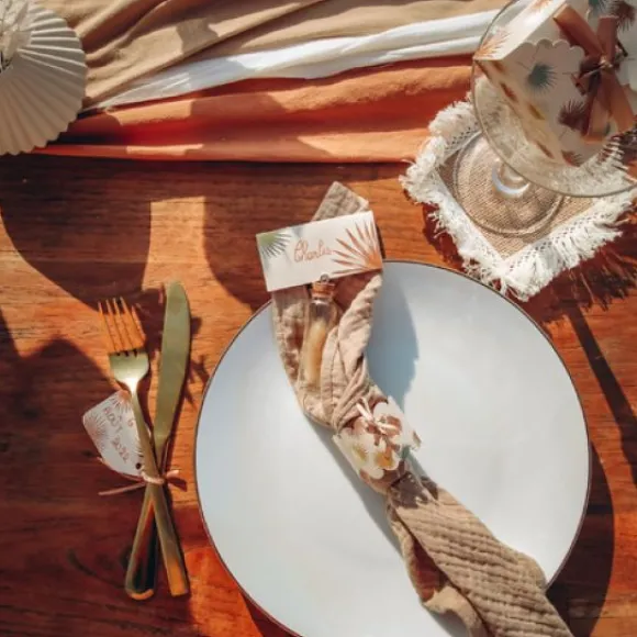 4 Serviettes De Table En Gaze De Coton Naturel