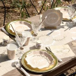 20 Serviettes En Papier Mariage Naturel 33 Cm X 33 Cm