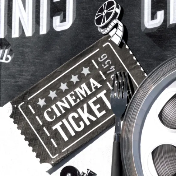 20 Serviettes En Papier Th Me Cin Ma 40 X 33 Cm