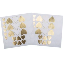 64 Stickers Petits Coeurs Or