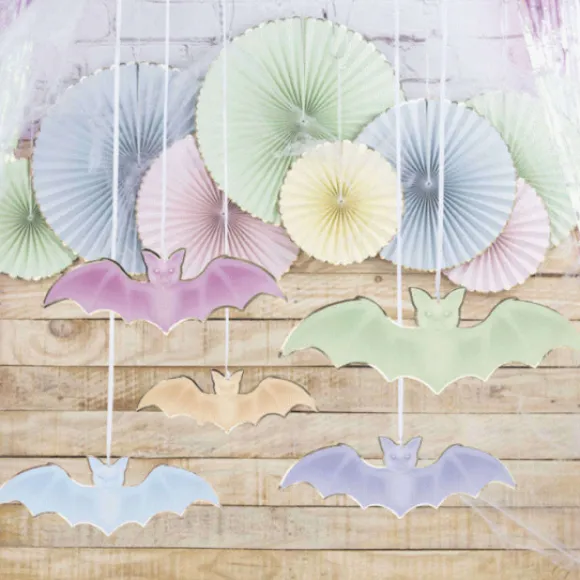 5 Suspensions Chauves Souris Halloween Pastel