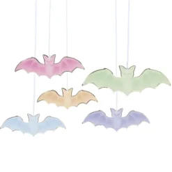 5 Suspensions Chauves Souris Halloween Pastel