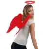 Ailes D'Anges En Plumes Rouge 50 X 50 Cm