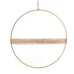 Anneau Or A Suspendre Deco Jute 35Cm