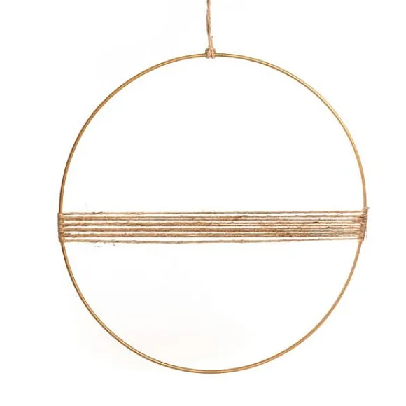 Anneau Or A Suspendre Deco Jute 35Cm