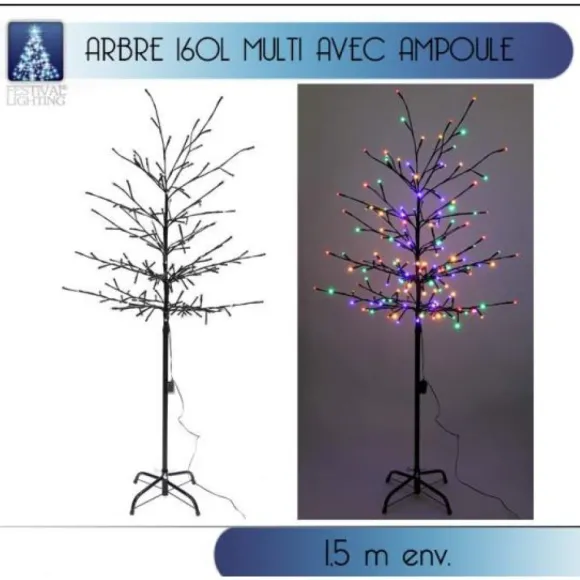 Arbre De Noel Lumineux 160 Led Multicolore