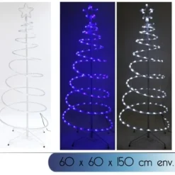 Arbre De Noel Lumineux Variation De Couleur Blanc Et Bleu