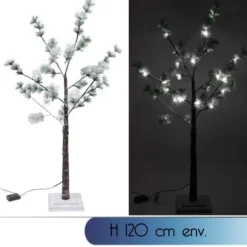Arbre Lumineux De Noel Effet Neige 24 Led Blanc