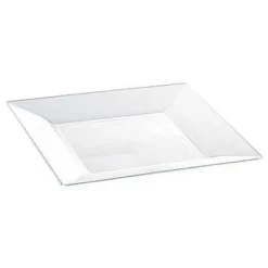 Assiette Carr E Plastique Transparente R Utilisable 23Cm X12