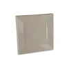 Assiette Carr E Plastique Rigide Taupe R Utilisable 18Cm X 12