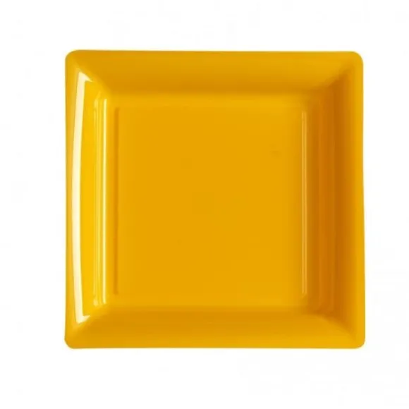 Assiette Carr E Plastique Orange Mandarine R Utilisable 18Cm X 12 Pi Ces