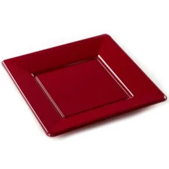 Assiette Carr E Plastique Bordeaux R Utilisable 23Cm X12