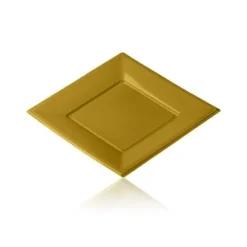 Assiette Carr E Plastique Dor E R Utilisable 18Cm X 12 Pi Ces
