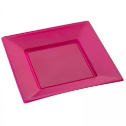 Assiette Carr E Plastique Fuchsia R Utilisable 23Cm X12