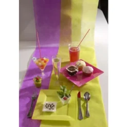Assiette Carr E Plastique Fuchsia R Utilisable 18 Cm X 12 Pi Ces