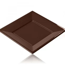 Assiette Carr E Plastique Chocolat R Utilisable 23Cm X12