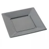 Assiette Carr E Plastique Grise R Utilisable 23Cm X12