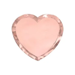 Assiette Carton Coeur Rose Gold X 6 Pi Ces
