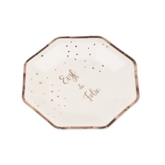 Assiette Carton Rose Evjf X 8 Pi Ces