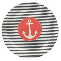 Assiette Carton Theme Marin 23Cm X 10 Pi Ces