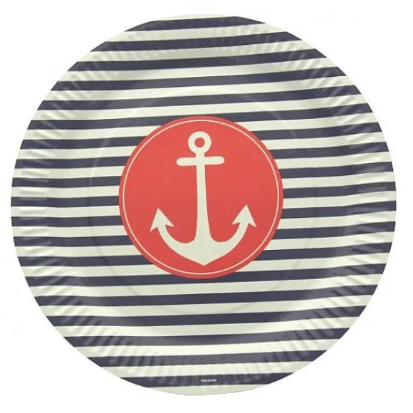 Assiette Carton Theme Marin 23Cm X 10 Pi Ces