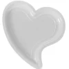 Assiette Coeur En Plastique Blanc 24Cm X 12 Pi Ces