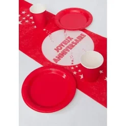 Assiette De Noel En Carton Couleur 23Cm Cm X 10 Pi Ces