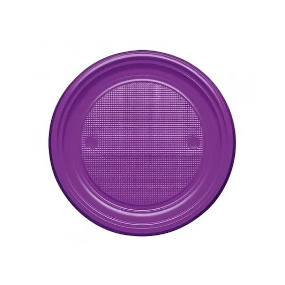 Assiette Dessert En Plastique Ronde 17Cm Couleur X 25 Pi Ces