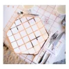 Assiette En Carton Carreaux Rose Gold X 8 Pi Ces