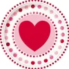 Assiette En Carton Coeur Rouge Et Fuchsia X 8 Pi Ces