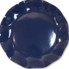 Assiette En Carton Design Vague Bleu Marine 27Cm X 10 Pi Ces