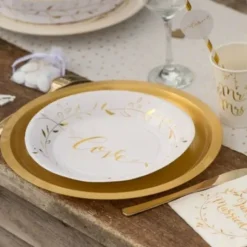 Assiette En Carton Just Married 23Cm X 10 Pi Ces